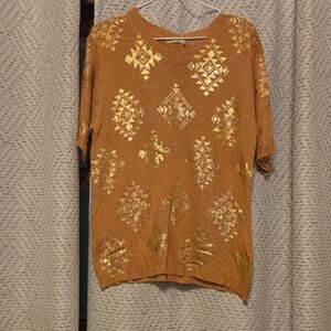 Gold Patterned Women's Blouse